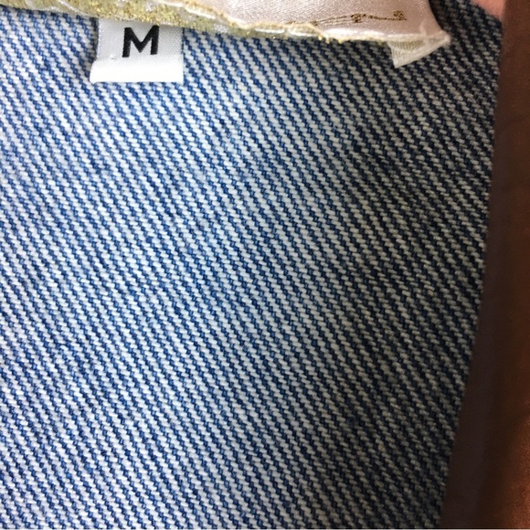 St. Maarten Dallas Vintage Leather Denim Mix Media Studded Vest Sz M - Picture 5 of 15